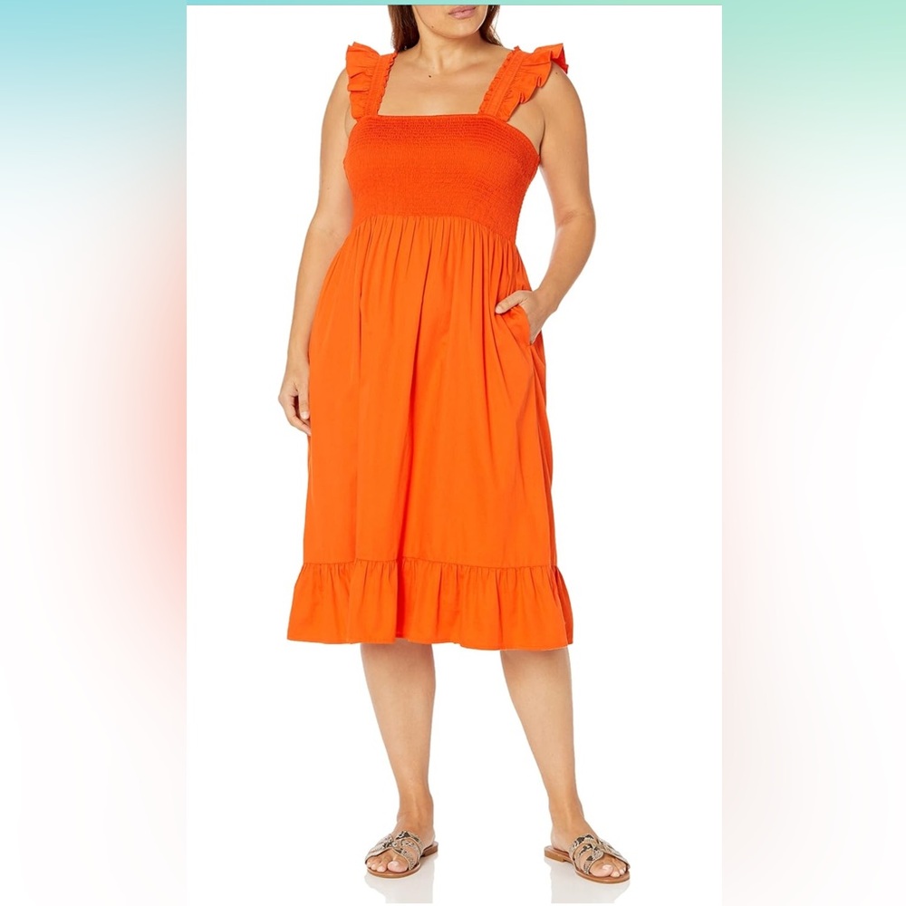 Vibrant Orange Sleeveless Maxi Dress